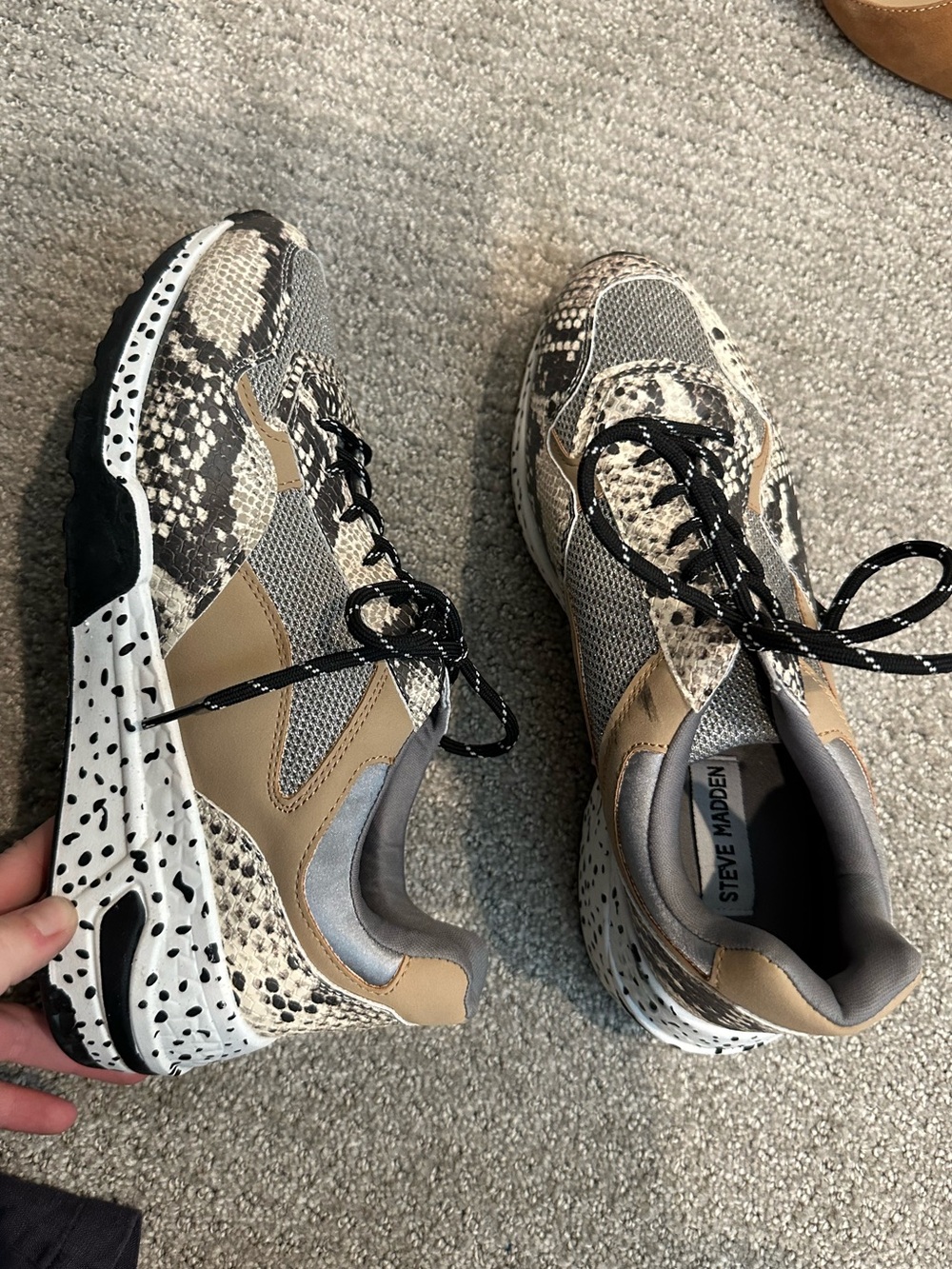 Steve Madden Chunky Sneakers in Tan, Black, White and Gray
